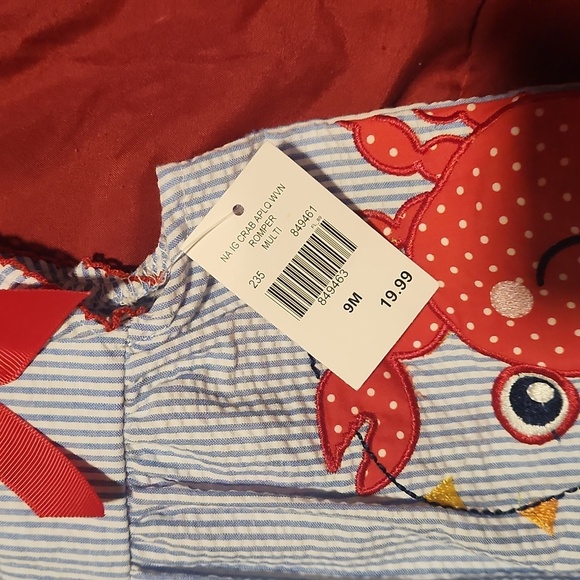 Goodlad Baby Girl Crab Romper Size:9 mos - Picture 2 of 5